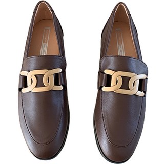 kiel&noel 女性金色鏈條氣墊便士樂福鞋