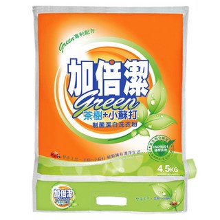 加倍潔 茶樹+小蘇打 制菌潔白洗衣粉, 食用級小蘇打, 無磷配方, 防潮蓋設計 4.5KG, 1袋