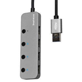 INTOPIC 廣鼎 USB3.1 高速集線器 HB-550 4 Port 獨立開關 指示燈設計 傳輸速率5Gbps, 銀色, 1個