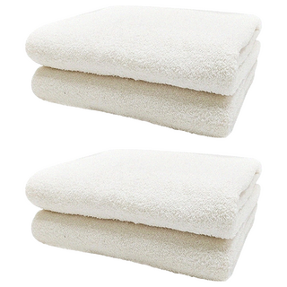 MASTER cotton 棉大師 MIT無染紗純棉浴巾 140 x 70cm 棉紗, 白色, 4條