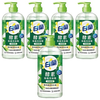 白蘭 酵素除菌洗碗精 茶樹蘆薈, 1kg, 5瓶