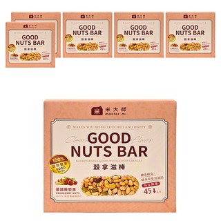 master mi 米大師 穀拿滋棒 蔓越莓堅果, 57g, 6盒