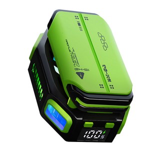 QinD 勤大 X111 磁吸式半導體手機散熱器 含電池 7檔調節 TYPE-C輸入 ABS+鋁合金, 黑色 + 綠色, 1台