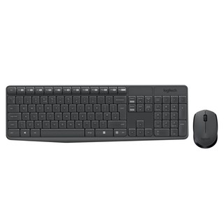 logitech 羅技 公司貨 無線鍵盤滑鼠組 鍵盤 + 滑鼠 原廠保固, MK235, 灰色