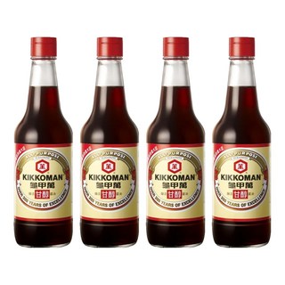 KIKKOMAN 龜甲萬 純釀造甘醇醬油 傳統釀造技術 提升菜餚鮮味, 500ml, 4瓶