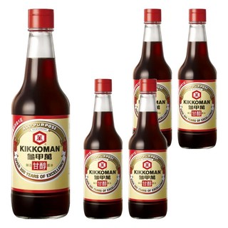 KIKKOMAN 龜甲萬 純釀造甘醇醬油 傳統釀造技術 提升菜餚鮮味, 500ml, 5瓶