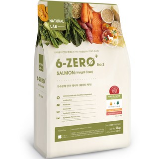 네츄럴랩 전연령 6 ZERO PLUS CAT 3 건식사료 웨이트케어, 가수분해 연어, 2kg, 1개