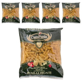 聯華製粉 CamPania 坎佩尼亞 稜紋螺絲麵 Fusilli Rigati, 500g, 5包