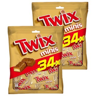 Twix 特趣 迷你焦糖夾心巧克力樂享包 酥脆餅乾, 340g, 2袋
