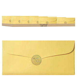 2Youngdesign 奢華韓式紅包袋 附貼紙, 金色, 10個