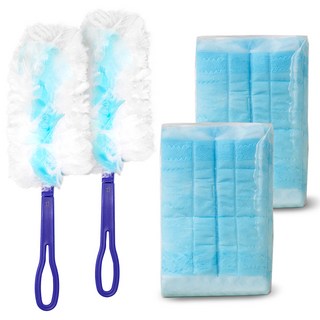 Saenghwalgongsik 家用除塵撣 握柄 + 15入補充包組, 藍色, 2組