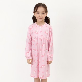 PremierFam 女童款美樂蒂印花桃皮絨9分袖連身睡裙