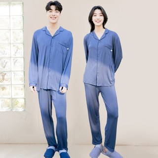 테라우드 커플용 통기성 모달 시그니처 잠옷 상하의 2p 세트