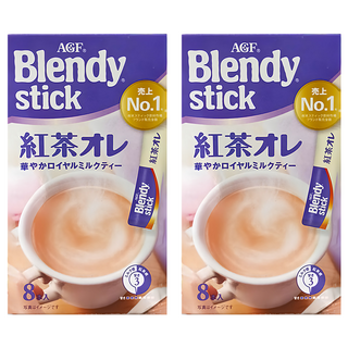AGF Blendy 紅茶歐蕾 香濃皇家奶茶, 9.5g, 8包, 2盒
