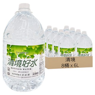 清境好水 6L 大容量包裝飲用水, 8桶