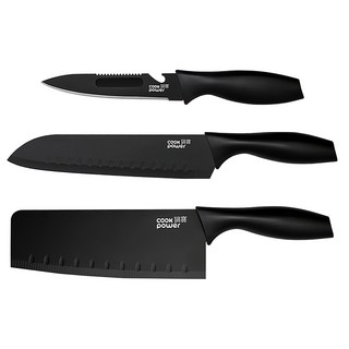 鍋寶 黑武士刀具三件組 WP-3300 不鏽鋼熱處理不沾材質, 切刀 + 主廚刀 + 萬用刀, 1組
