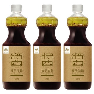 開元食品 柚子油醋醬 純釀造 無添加防腐劑, 1L, 3瓶