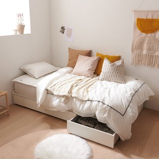 보니애가구 디오니 침대프레임 + 스파인코어 매트리스 세트 방문설치, 화이트