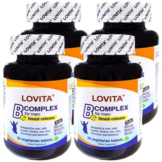 Lovita 男性緩釋型養生活力B群 素食錠, 1.2g, 30顆, 4罐