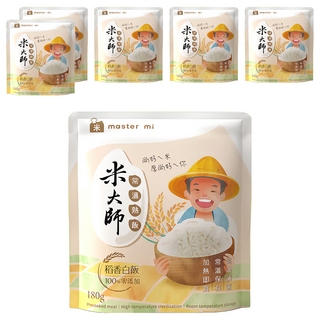 master mi 米大師 常溫熟飯 稻香白飯, 180g, 6包