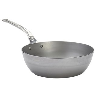 de Buyer 畢耶 原礦蜂蠟系列 職人防滑握柄深炒鍋 鐵鍋 適用烤箱, 28cm, 1個