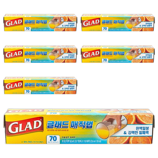 GLAD 佳能 魔術保鮮膜 標準型 自黏膠密封防漏 適用微波爐, 30cm, 21.6m, 6盒