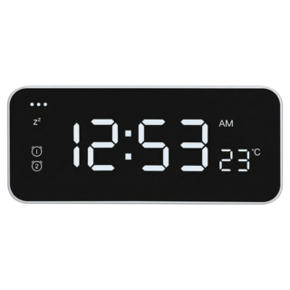 A-ONE 金吉星 LED電子鬧鐘 附線 157 x 65 x 33mm 106g, 黑色 + 白色