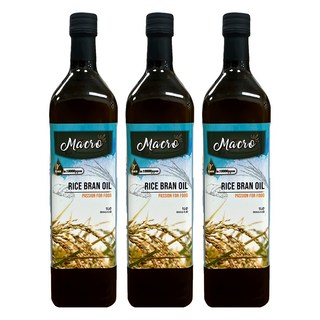 Macro 100%玄米油, 3個, 1L