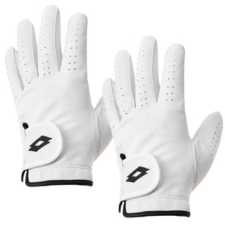 로또 남성용 천연 올양피 골프장갑 왼손용, 화이트, 2개
