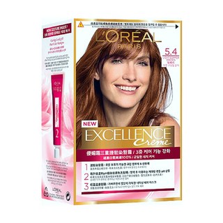 L'OREAL PARiS 巴黎萊雅 優媚霜三重護髮染髮霜 Excellence Creme 5.4 暖橘棕, 1組