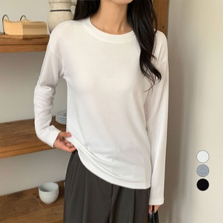 afinar 女款寬鬆柔軟觸感長袖T恤