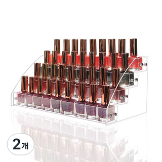 Full-Covered 4層指甲油展示架, 透明, 2個