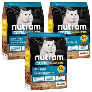 nutram 全齡貓 無穀全能天然乾飼料, 鮭魚 + 鱒魚, 1.13kg, 3袋