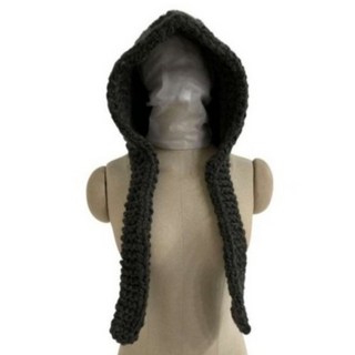 時尚黑寬鬆麻花針織巴拉克拉瓦頭套 cpacc610k5a