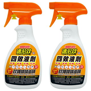 速必效 四效液劑, 快速消滅蟑螂螞蟻蛋螨, 300ml, 2瓶