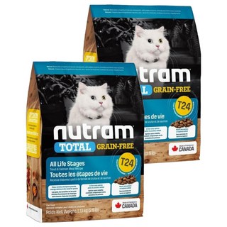 nutram 全齡貓 無穀全能天然乾飼料, 鮭魚 + 鱒魚, 1.13kg, 2袋