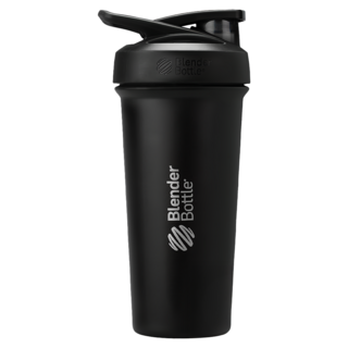 Blender Bottle Sleek SS 按壓式不銹鋼搖搖杯, 漆黑, 740ml, 1個