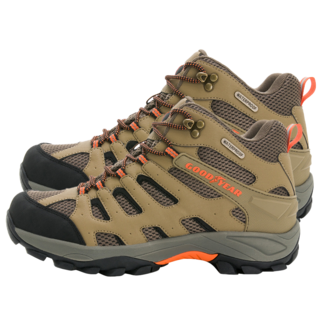 GOODYEAR 固特異 男款高筒戶外防水鞋, 透濕防水, 耐磨大底, 255mm, 卡其色, 1雙