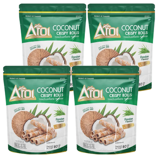 AROI香蘭風味椰子捲 香脆可口 椰奶香氣, 80g, 4包