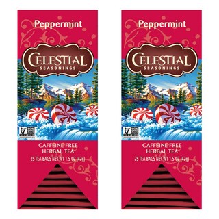 CELESTIAL SEASONINGS 詩尚草本 薄荷茶 無咖啡因, 1.68g, 25包, 2盒