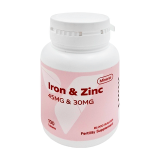 Vita 鐵鋅錠,高劑量鐵45毫克鋅30毫克,100顆,補血必備,女性/銀髮/備孕, 1罐