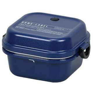 PEARL LIFE 珍珠金屬 Home Label II 方形便當盒 日本製 D-6725 M, 深藍色, 1個