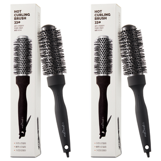 光澤和發光熱捲曲日常刷, 2個, 黑色