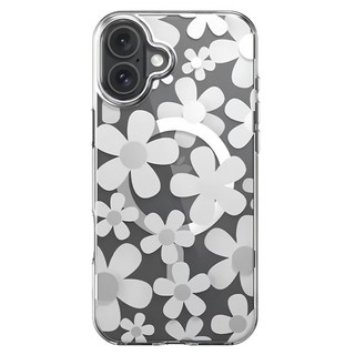 SwitchEasy 魚骨牌 Fleur M 花卉系列 iPhone 手機殼 - 3D立體, 防摔磁吸, iPhone 16 Plus, 白色