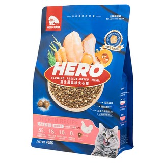 Hero MAMA 全齡貓 雞肉益生菌凍乾晶球貓糧，400g, 曠野鮮雞, 1包