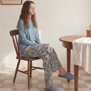 로라애슐리 여성용 통기성 Pollingtonroses 모달텐셀 라운지 상하의 세트