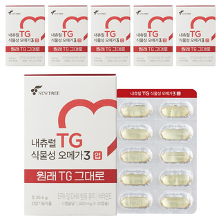 뉴트리 내츄럴 TG 식물성 오메가 3 업 30.6g, 30정, 6개