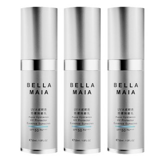 BELLA MAIA 蓓拉瑪雅 UV水感輕透防曬隔離乳 SPF50 PA+++ 30ml, 3瓶