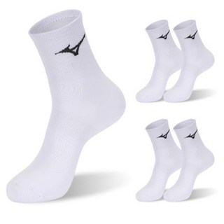 미즈노 남녀공용 스피드 미드 스포츠 양말, 화이트, 5세트