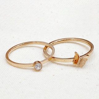 noid-b 女性醫療鋼層疊鋯石+蝴蝶戒指組